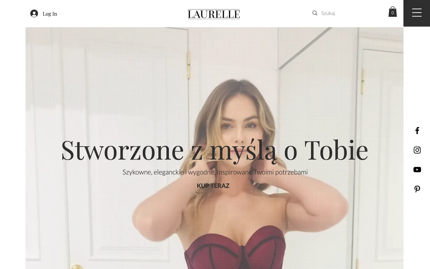 Laurelle, sklep z bielizną: zrzut zrealizowanej strony