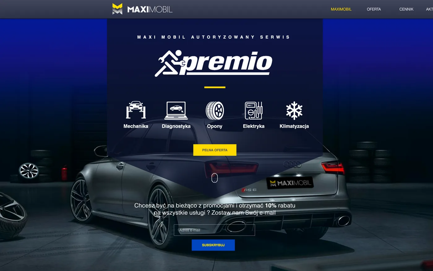 Maximobil, motoryzacja: zrzut zrealizowanej strony